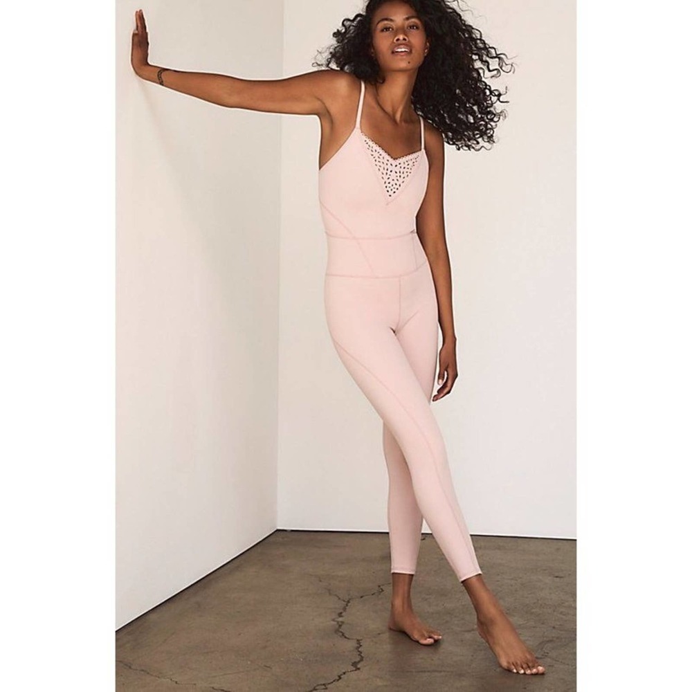 NWOT Free People Movement Touch The Sky Onesie In Pink Salt. Rare.